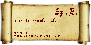 Szondi Renátó névjegykártya