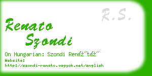 renato szondi business card